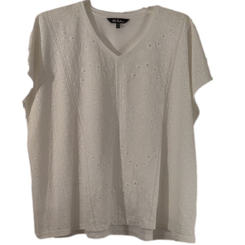 Ulla Popken Eyelet Top Size 20/22 NWOT